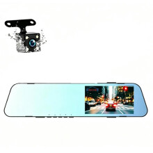 4.5 Inch Mirror Dash Cam 1080P Dual Lens with Parking Assistance and Night Vision