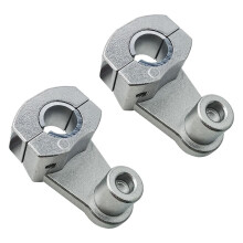 2Pcs 2-Inch Universal Motorcycle Pivot Handlebar Risers - Alloy Clamp for 7/8" 22mm and 1-1/8" 28mm Handlebars, Silver