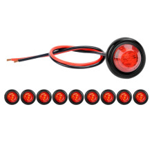 10Pcs 3/4 Inch Round LED Clearance Lights Truck Side Lights LED Side Lights for Truck RV Car Bus Trailer Caravan