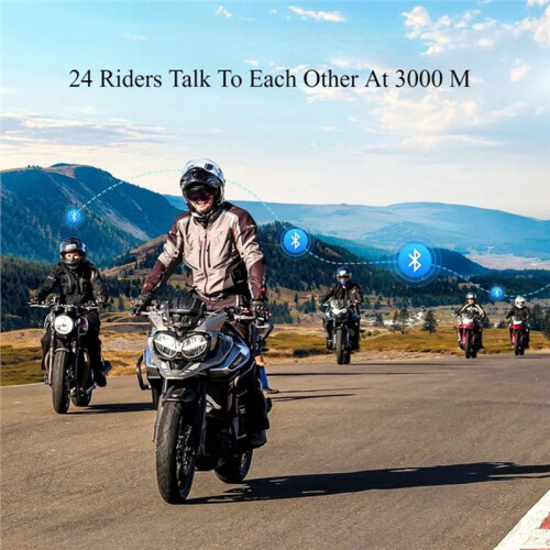 Motorcycle Helmet Headset  Headset Mesh Intercom Remote Walkie Talkie Interphone Headset for 24 Riders