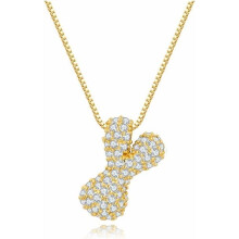 Bubble Letter Necklace 18K Gold Plated Initial Pendant