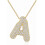 Bubble Letter Necklace 18K Gold Plated Initial Pendant 1
