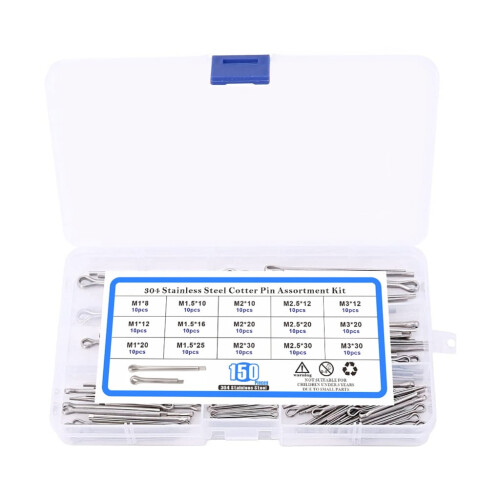 Stainless Steel Hitch Pin Cotter Pins 150 Pcs