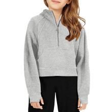 Girls Half Zip Hoodie Long Sleeve Lightweight Sweatshirt