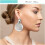 Gold Drop Earrings Round Hammered Disc Dangle 4
