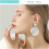 Gold Drop Earrings Round Hammered Disc Dangle 3