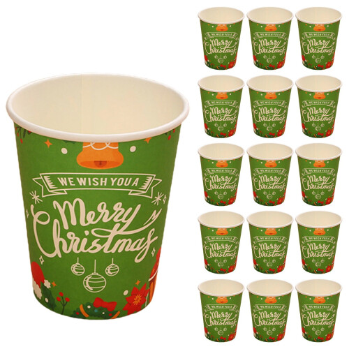 Christmas Paper Cups Hot Cold Drinks 16 Pack