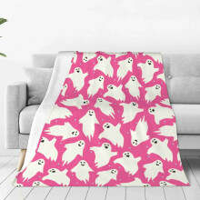 Halloween Flannel Throw Blanket Pink 30x39 Inch