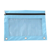 Oxford Pencil Case 3-Hole Large Zipper Binder Bag 2 Pack