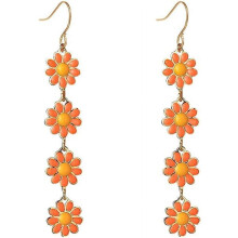 Daisy Drop Dangle Earrings for Women White Yellow Orange