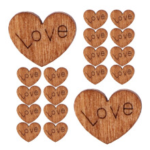 Heart-Shaped Wooden Buttons DIY Craft Supplies 100 pcs