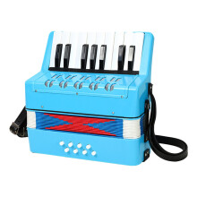 Kids Piano Accordion Toy 17 Keys 8 Bass Light Blue