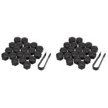 40Pcs 21mm Car Tire Wheel Bright Black Bolt Nut Covers with Removal Key Fit for Model S 12-17
