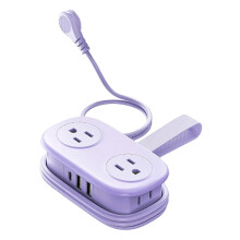 7-in-1 Travel Power Strip with 4 AC Outlets and 3 USB Ports
