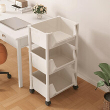 3-Tier Movable Plastic Storage Rack with Wheels