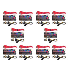 10X VER018 PRO PCI-E Riser Card USB 3.0 Cable 018 PCI Express 1X to 16X Extender PCIe Adapter for BTC Mining(Red)