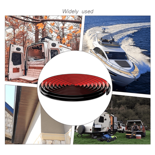 RV Roof Rain Gutter PVC Drainage Channel Black 2