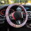 Pink Marble Steering Wheel Cover 15 Inch 4