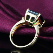 18K Yellow Gold Filled Green Crystal Ring J012-8