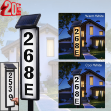 Solar LED House Address Numbers Sign Outdoor