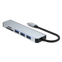 6-Port USB Hub with Video Adapter for Laptop
