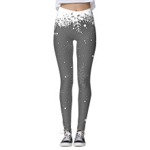 Women's Christmas Snowflake Leggings Mid-Rise High-Stretch
