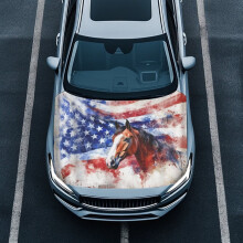 American Flag Horse Hood Cover Vintage Waterproof Removable