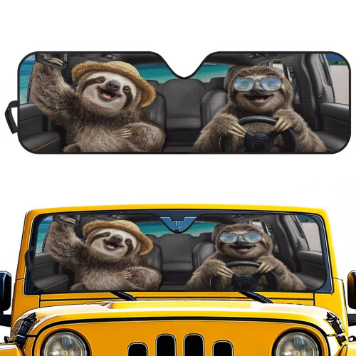 Sloth Windshield Sun Shade for Jeep Wrangler Gladiator
