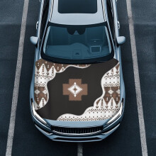 Aztec Geometric Car Hood Cover Universal Elastic