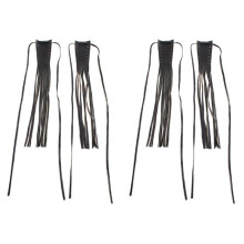 4X Motorcycle Black PU Leather Brake Lever Covers Biker Clutch Fringe Tassels for Chopper Bobber Chief Classic