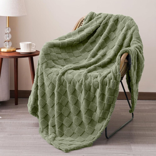 Soft Thick Throw Blanket 27.5 x 39.3 In Green