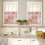 Coral Kitchen Curtains and Valances Set Red Pink Rod Pocket 4
