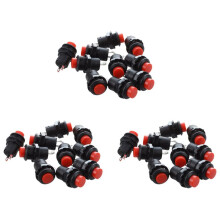 30 Pezzi Colpo Finale SPST Rotonda Rosso Pulsante Interruttore AC 125V 3A