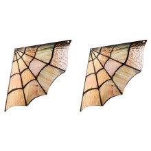 2X Decorazione Della Stanza In Vetro Ragnatela Topper Porta Decorazione da Parete Segnale D'Angolo Ragnatele Cornice per Finestra In Vetro Colorato