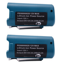 2X Alimentatore USB per Pe00000020 Giacche Riscaldate Caricabatterie Adattatore Convertitore 10,8 V / 12V Agli Ioni di Litio Bl1013 Bl1014