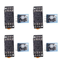 4X Hh54P 12V Coil 4Pdt 14 Pin Rele' di Potenza Elettromagnetico Dyf14A Base