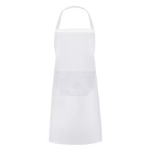 White Lightweight Bib Apron Waterproof 2 Pockets Unisex