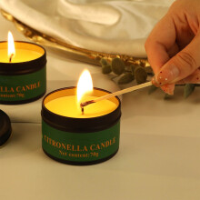 Citronella Candles in Tin Cans 4-Pack Aromatic Lemongrass