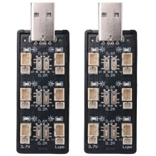 2X Batteria LiPo 1S Caricabatterie USB 3.7V / 4.20V 6 Canali Caricabatterie LiPo 1S Micro-JST 1.25 JST-PH 2.0 MCX MCPX