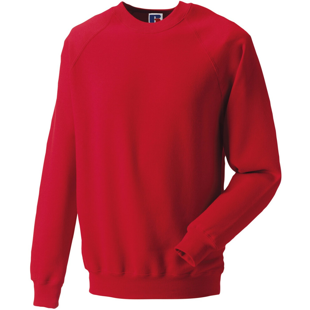 Russell (S, Classic Red) Mens Spotshield Raglan Sweatshirt