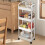 Rolling Utility Cart 4-Tier with Armrests Plastic Shelves 4