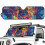 Foldable Windshield Sun Shade Galaxy Wolf Print for Jeep 2