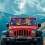 Foldable Windshield Sun Shade Galaxy Wolf Print for Jeep 3