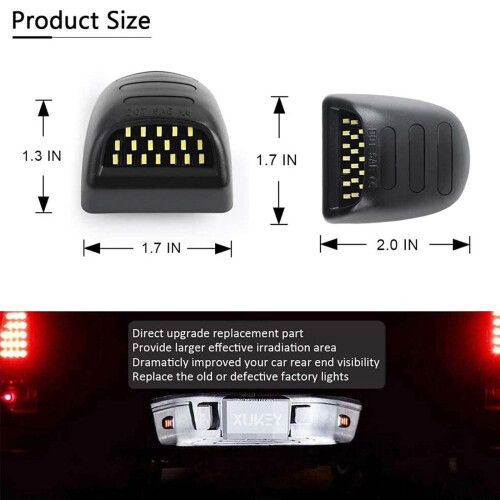 License Plate Light Rear Bumper 2 Pack 18LED 1
