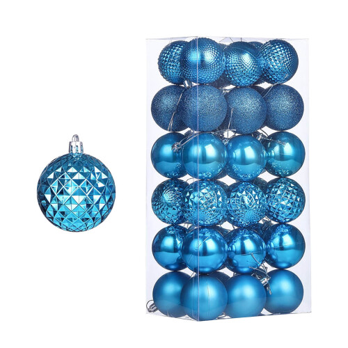 Christmas Ball Ornaments Shatterproof Blue 36pcs