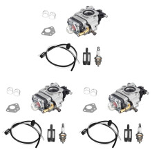 3X Motorcycle Carb Carburetor 15mm 2 Stroke Carburettor for 43Cc 47Cc 49Cc 50Cc 52Cc Scooter ATV Dirt Bike Lawn Mower