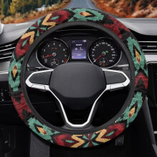 Aztec Print Fluffy Steering Wheel Cover 15 inch