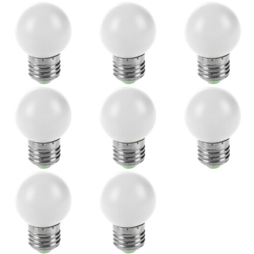 8X E27 LED Light White Bulb Plastic Bulb (0.5W Power, White)
