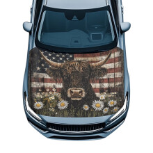 Car Hood Cover Polyester Waterproof USA Flag Design for SUV