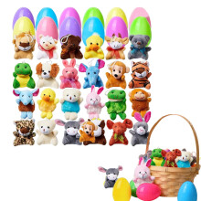 Easter Eggs with Plush Animal Toys 12-Pack